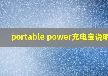 portable power充电宝说明书